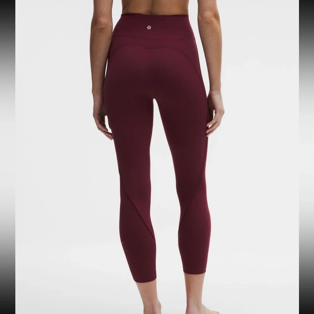 Lululemon Groove No Line High-Rise Tight Heart burgundy Valentines Day New